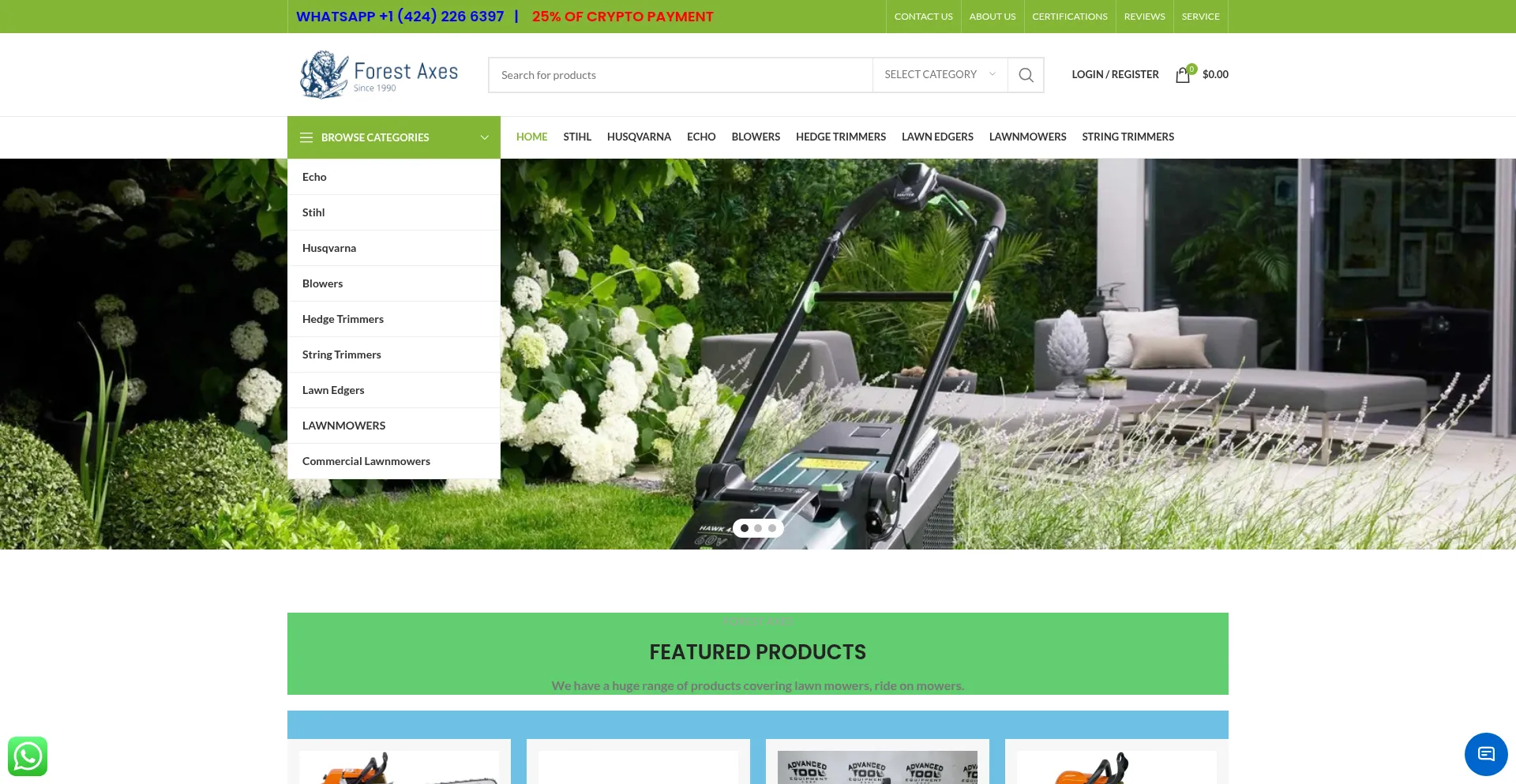 Website screenshot of Forestaxes.com