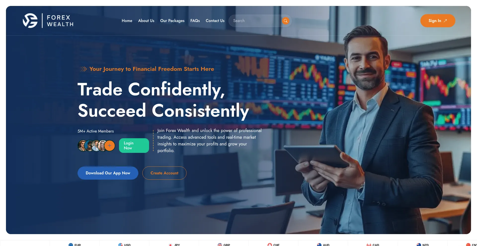 Website screenshot of Forexwealth.uk