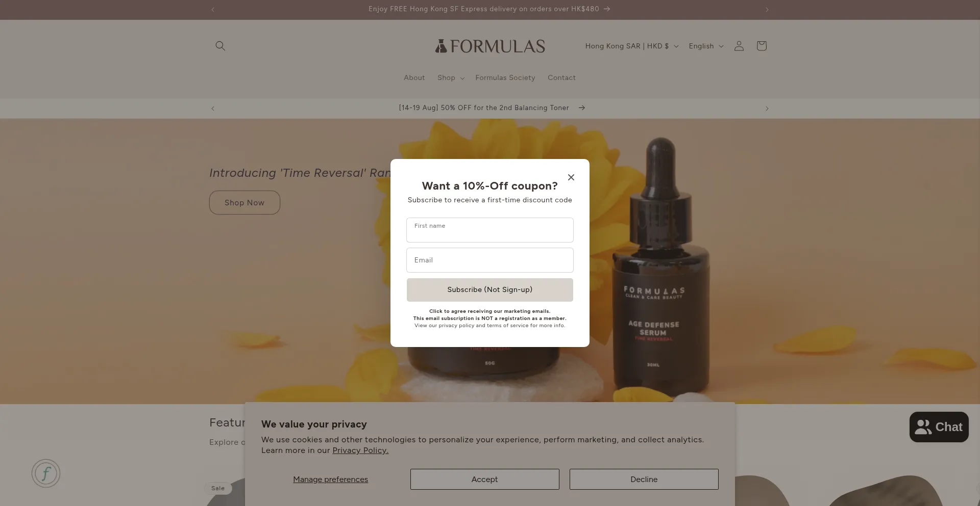 Website screenshot of Formulas.co