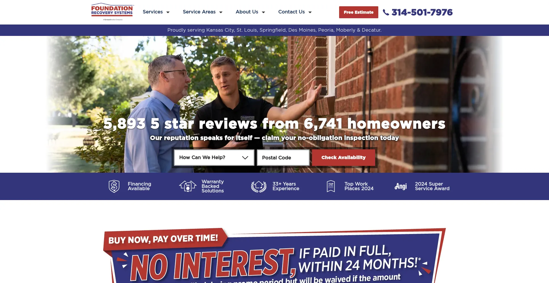 Website screenshot of Foundationrecoverysystems.com