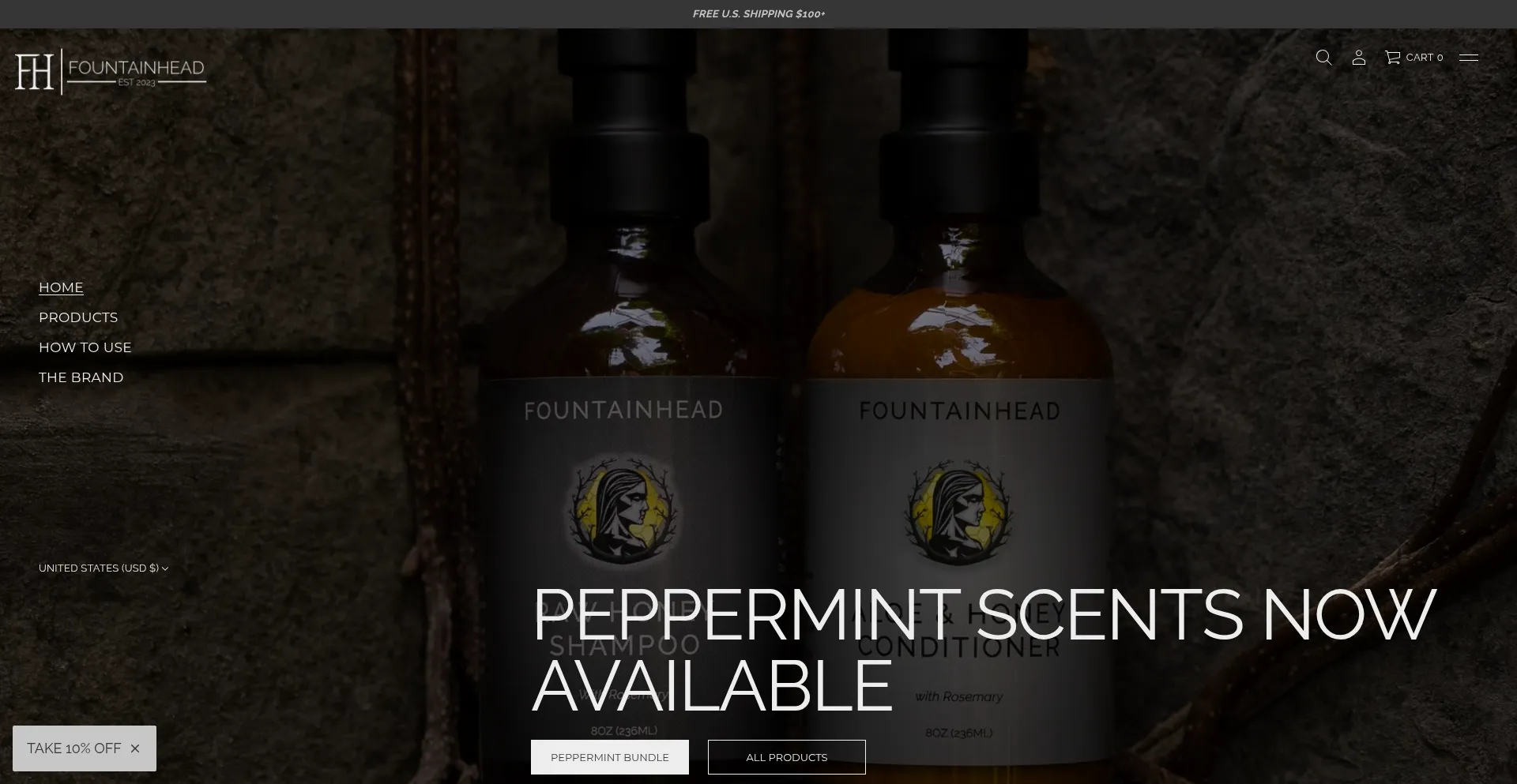 Website screenshot of Fountainheadhair.com