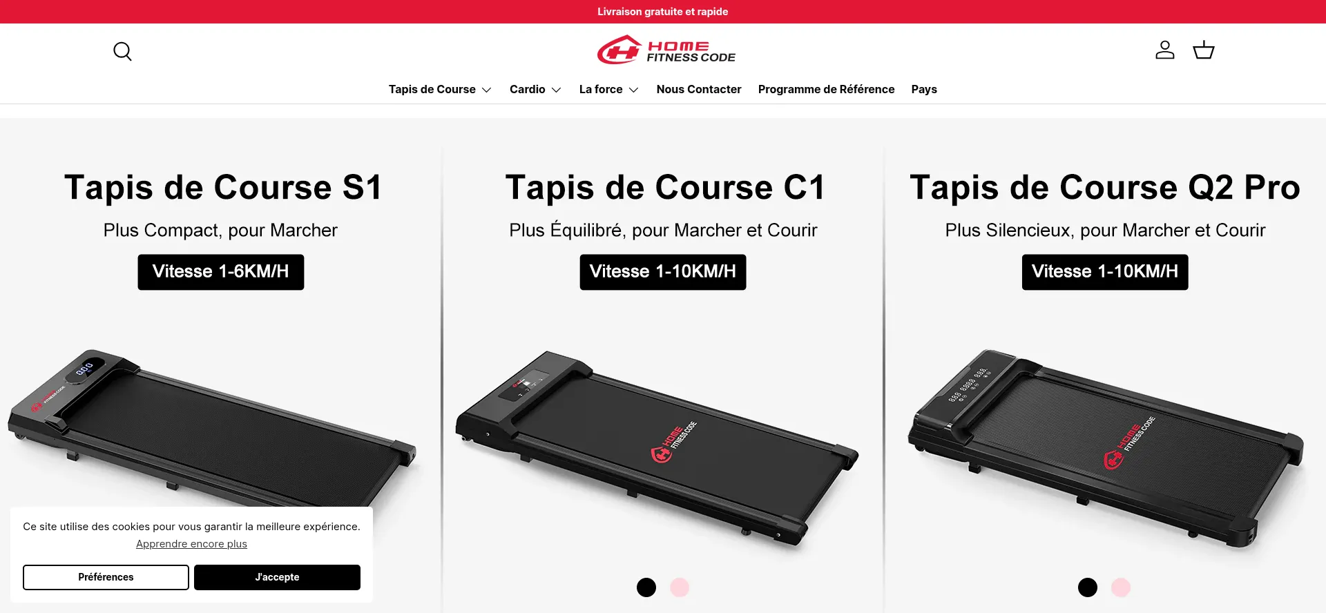 Website screenshot of Fr.homefitnesscode.com