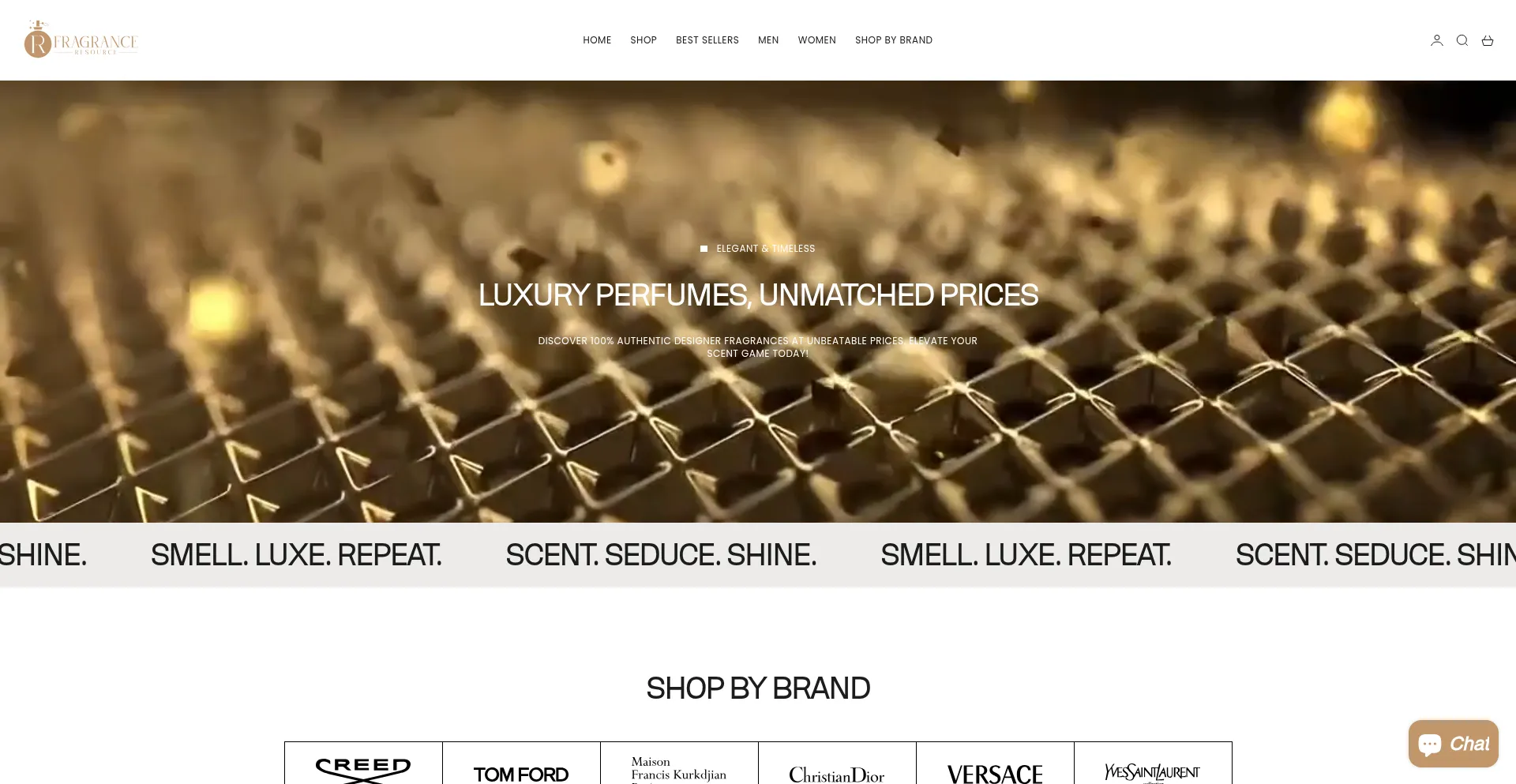 Website screenshot of Fragranceresource.com