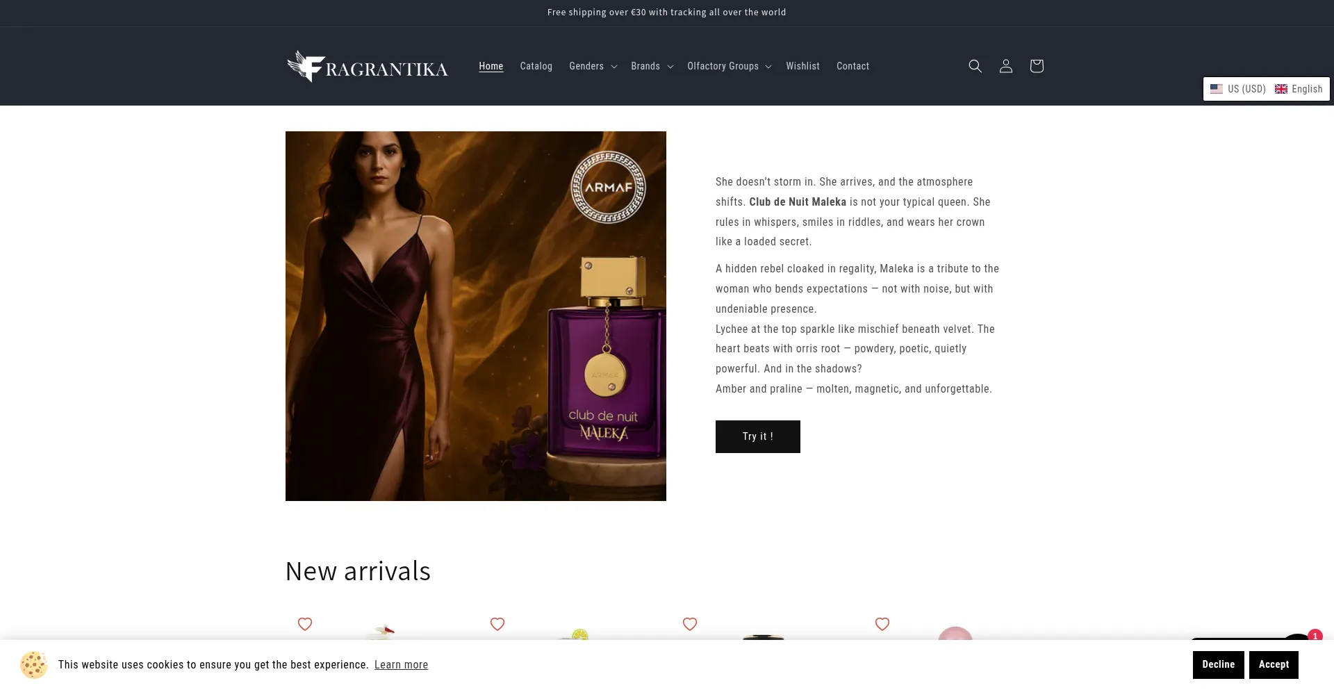 Website screenshot of Fragrantika.net