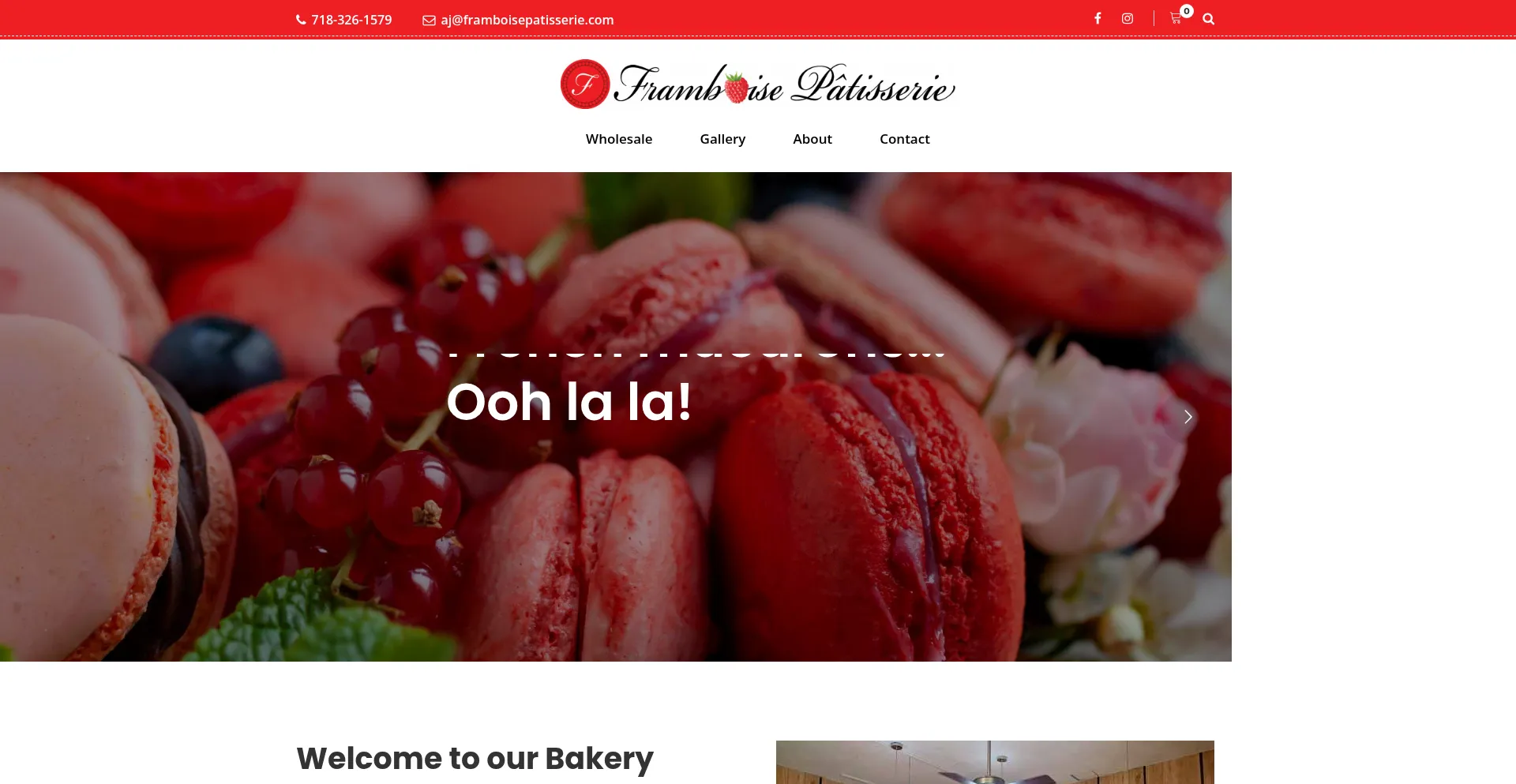 Website screenshot of Framboisepatisserie.com