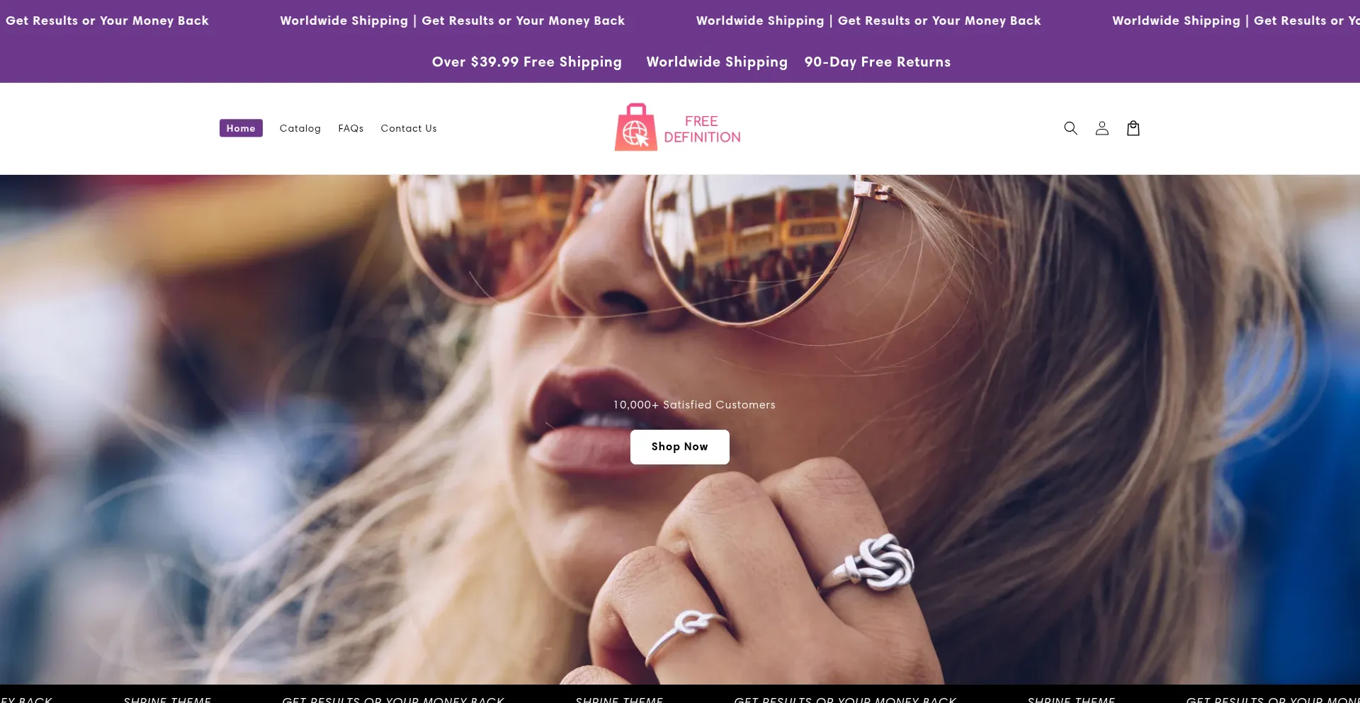 Website screenshot of Freedefinition.com