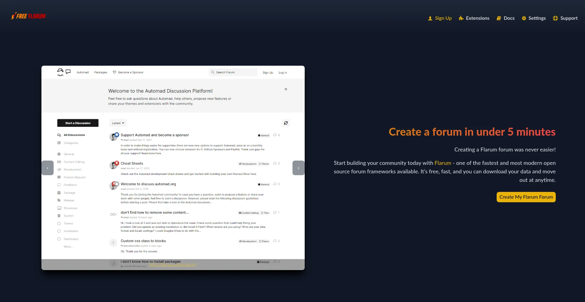 Freeflarum.com Screenshot