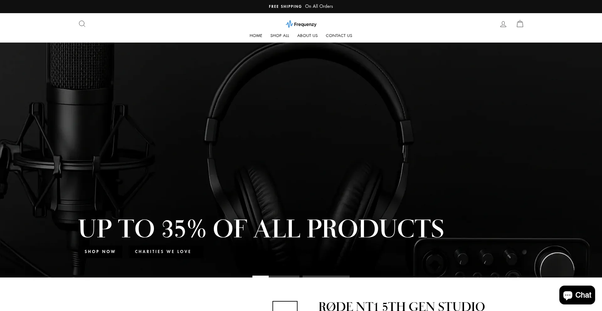 Website screenshot of Frequenzzy.shop