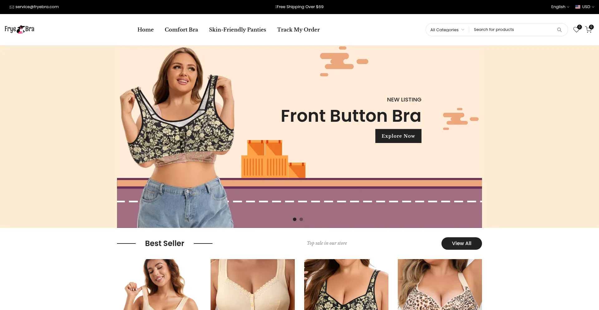 Website screenshot of Fryebra.com