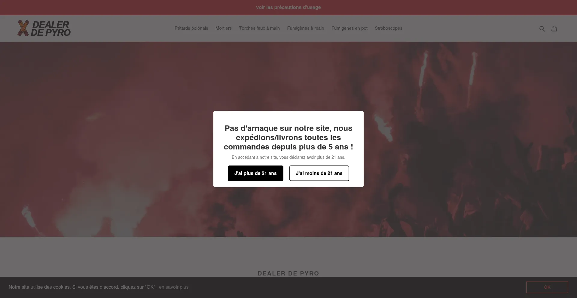 Website screenshot of Fumigene-a-main.com