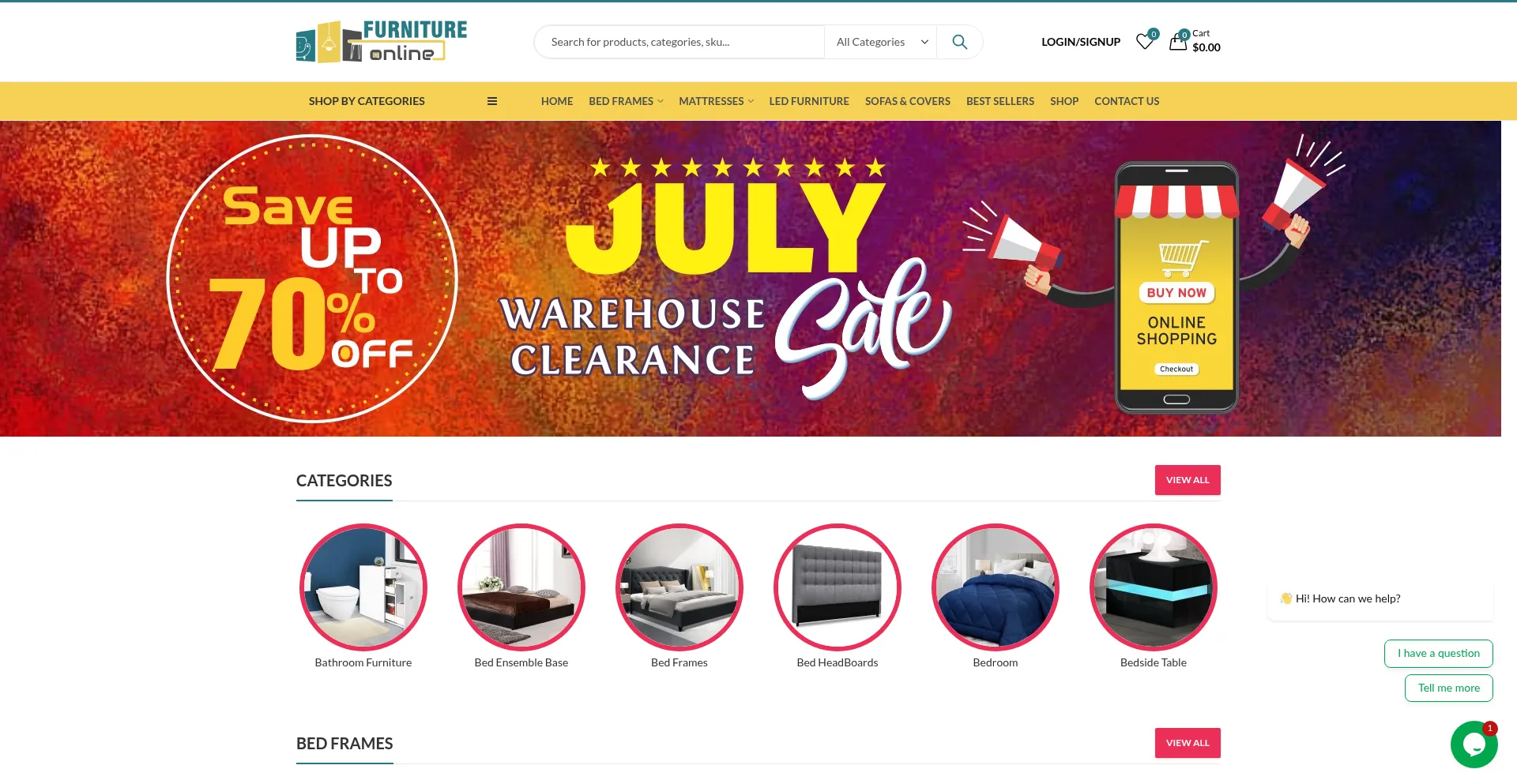 Website screenshot of Furnitureonline.net.au
