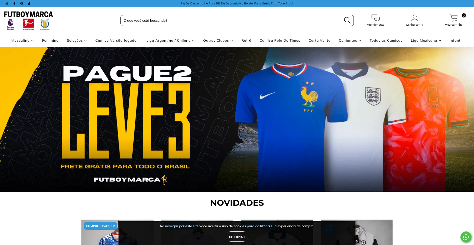 Website screenshot of Futboymarca.com.br