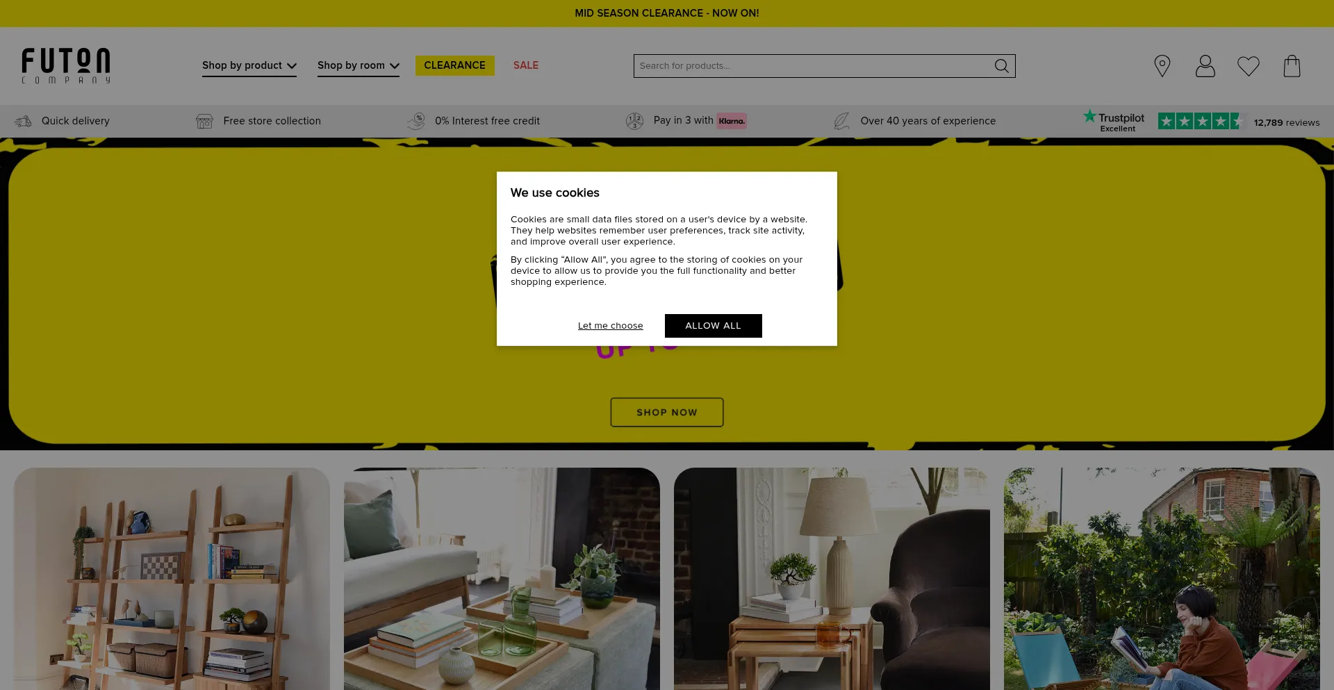 Website screenshot of Futoncompany.co.uk