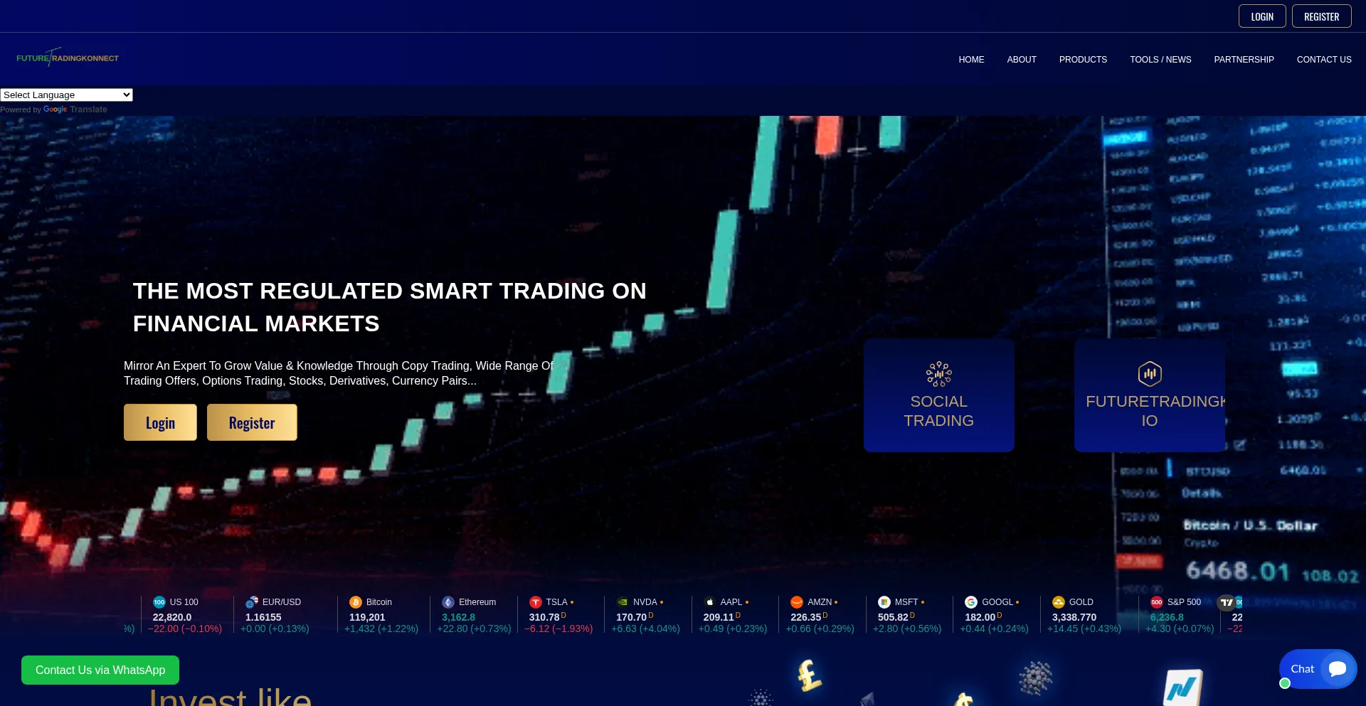 Website screenshot of Futuretradingkonnect.com
