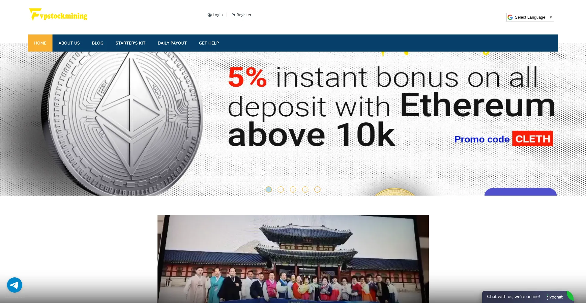 Website screenshot of Fvpstockmining.com