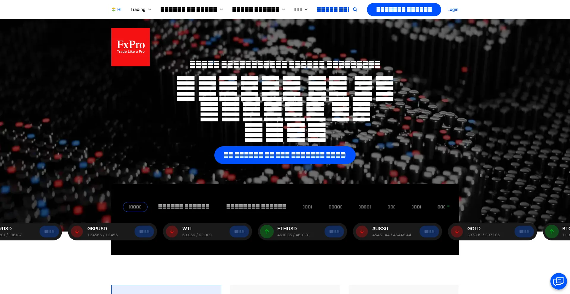Website screenshot of Fxpro.in
