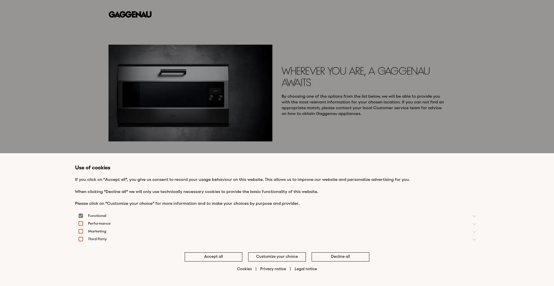 Gaggenau.com Screenshot
