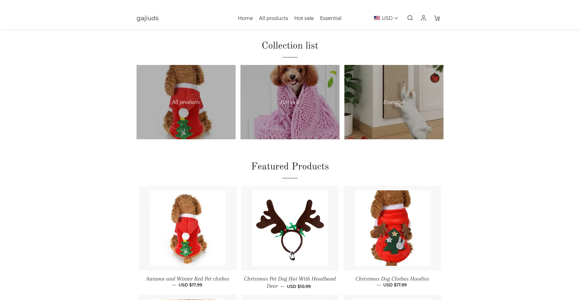 Website screenshot of Gajiuds.com