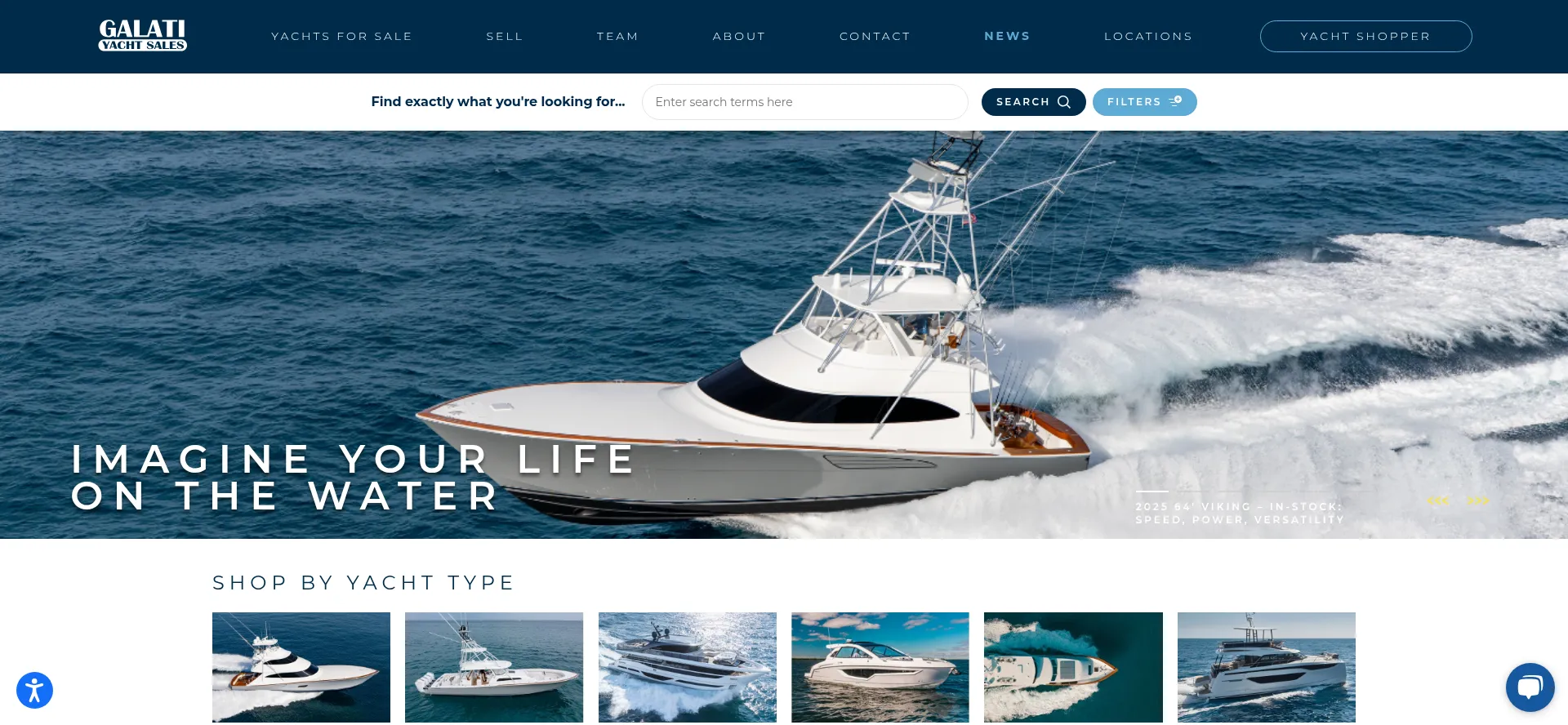 Website screenshot of Galatiyachts.com