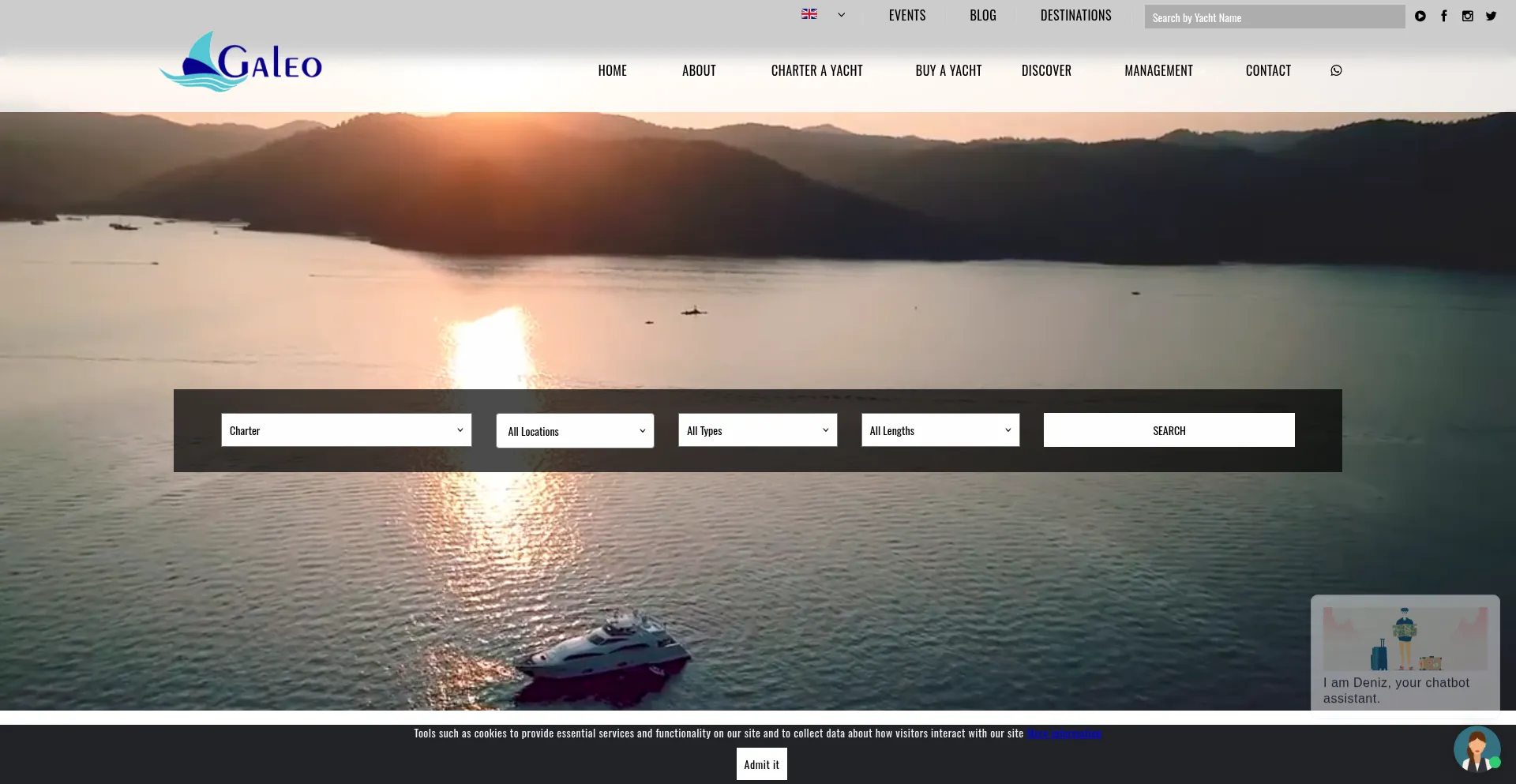 Website screenshot of Galeoyachting.com