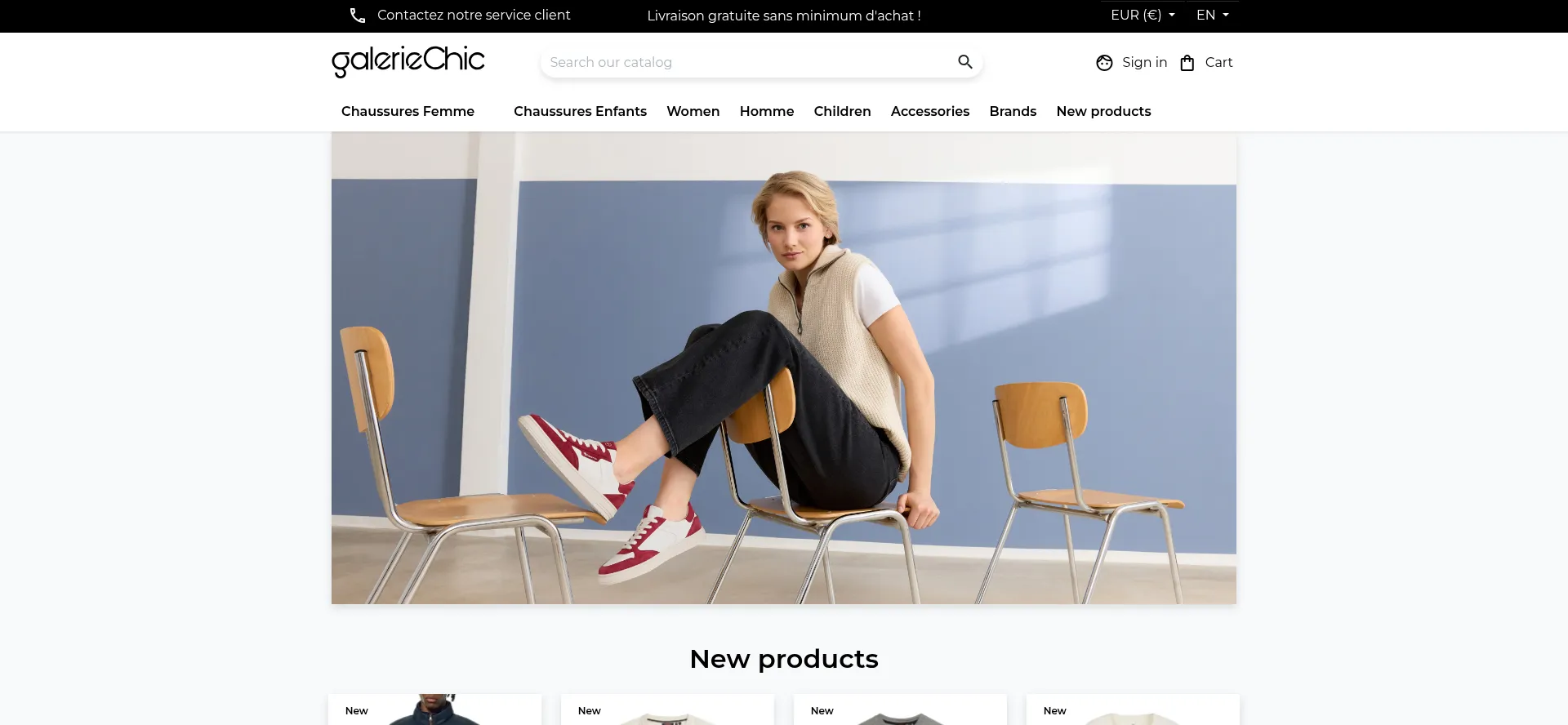 Website screenshot of Galerie-chic.fr