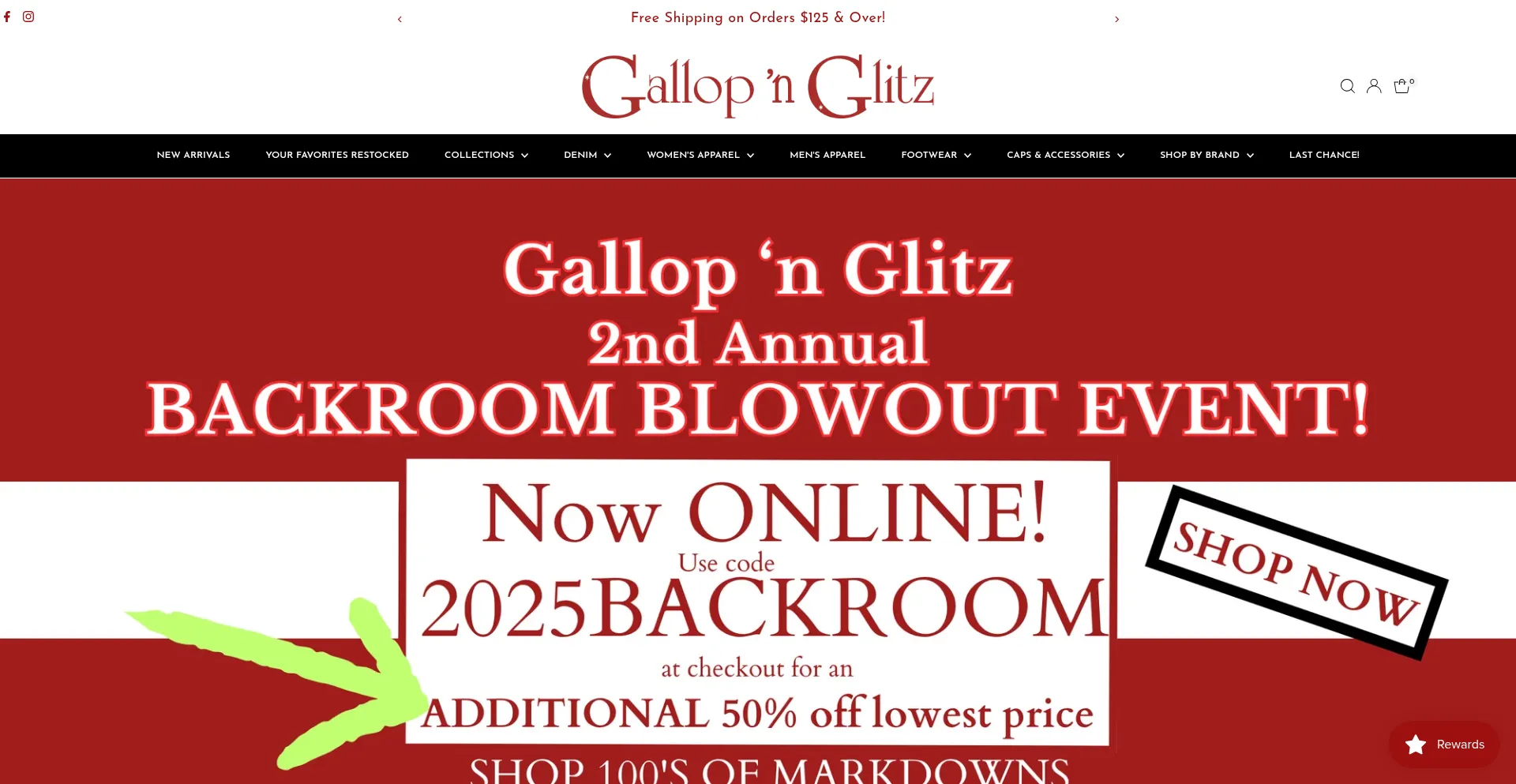 Website screenshot of Gallopandglitz.com