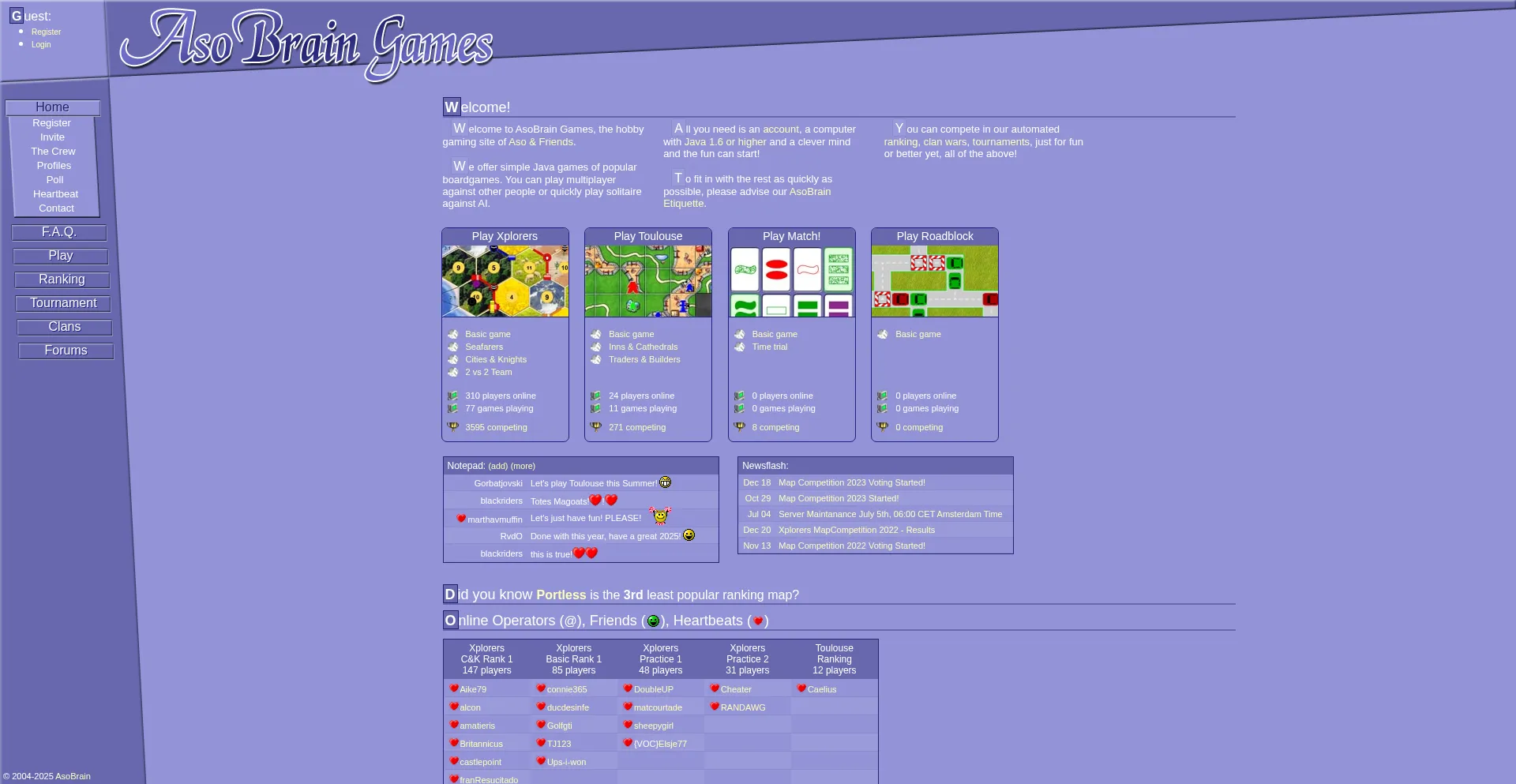 Website screenshot of Games.asobrain.com