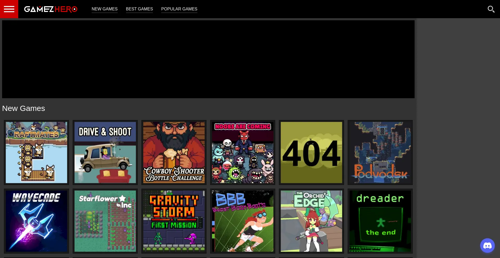 Website screenshot of Gamezhero.com