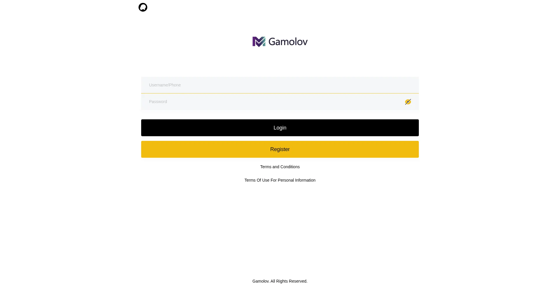 Website screenshot of Gamolov.top
