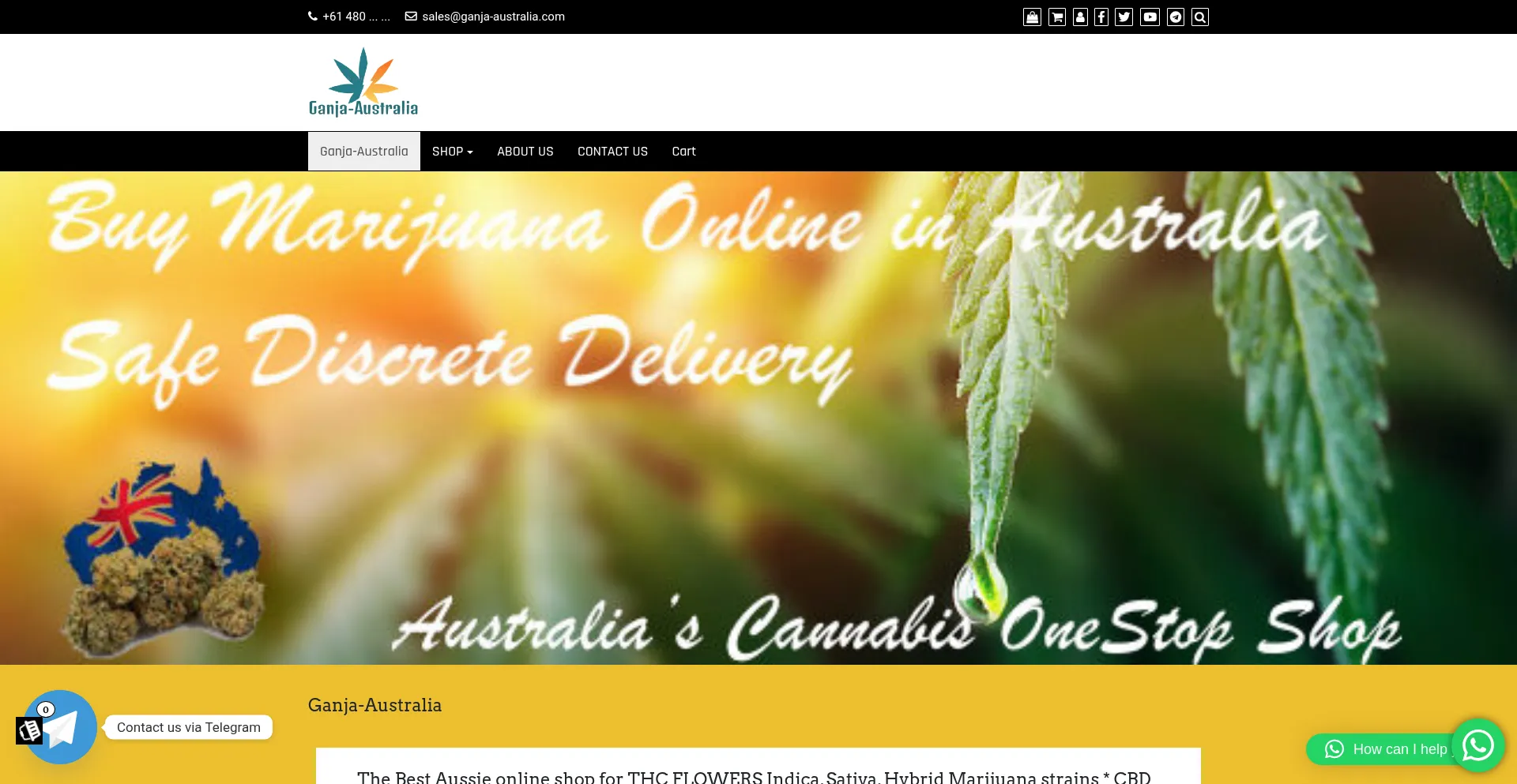 Website screenshot of Ganja-australia.com