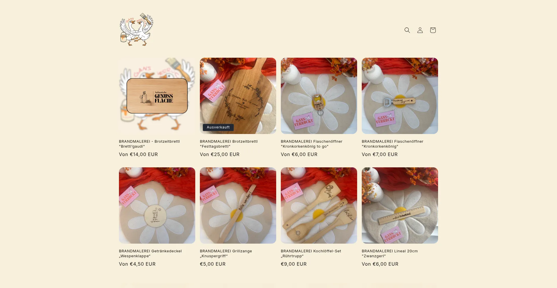 Gansverrueckt.myshopify.com Screenshot