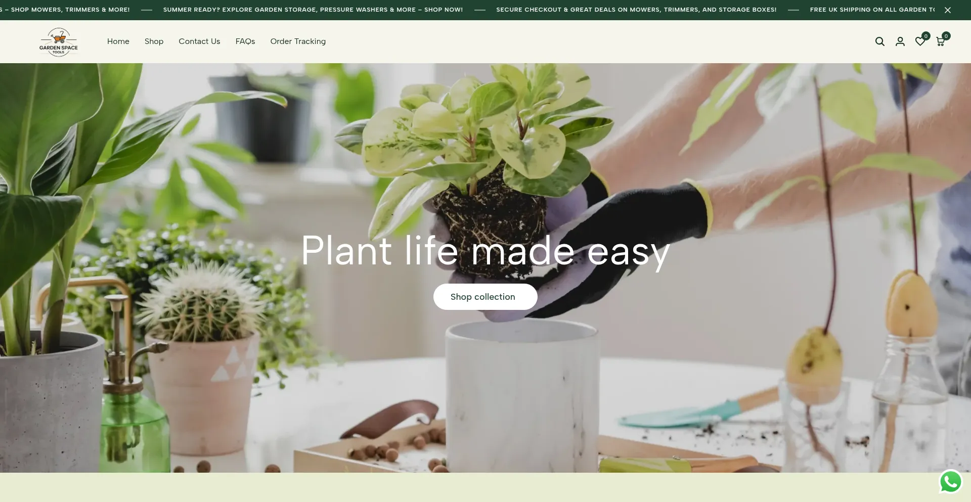 Gardenspacetools.shop Screenshot
