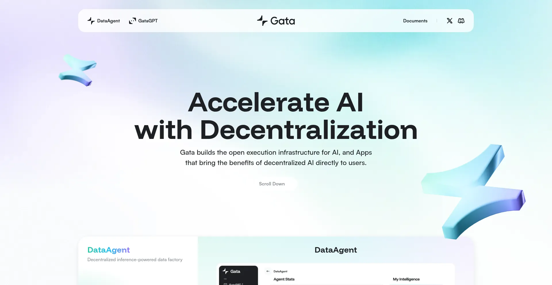 Website screenshot of Gata.xyz