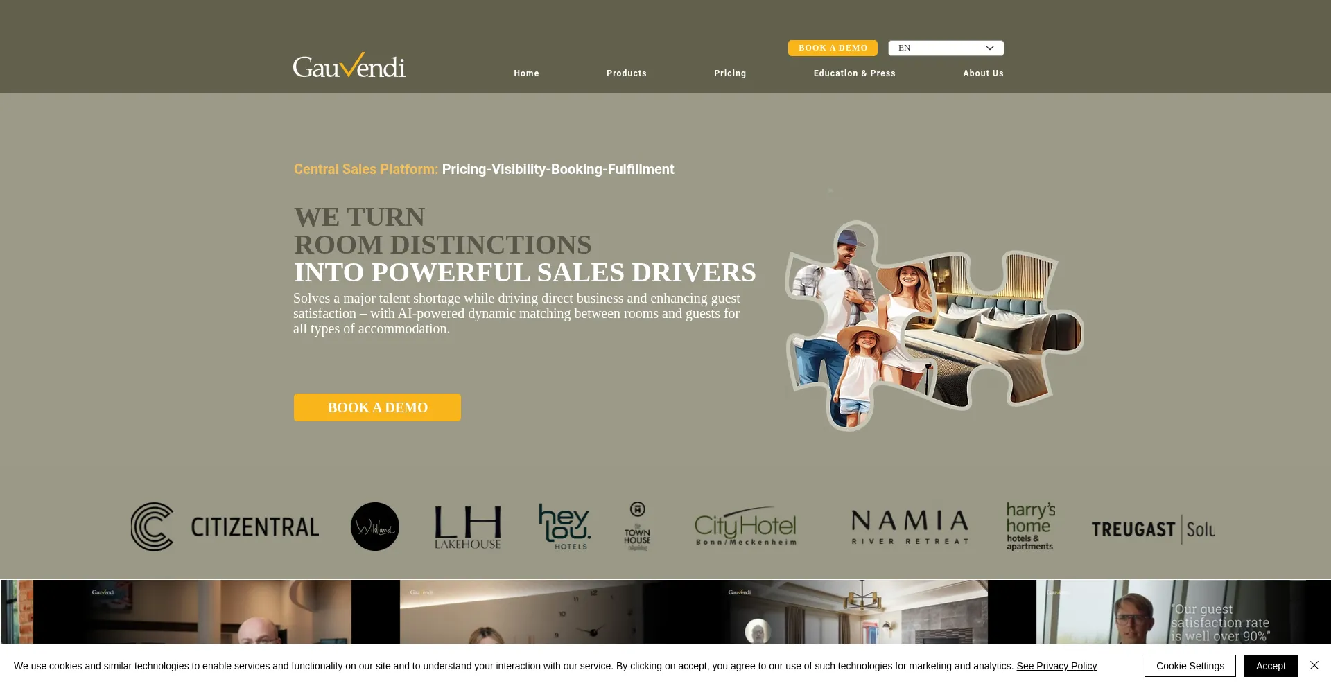 Website screenshot of Gauvendi.com