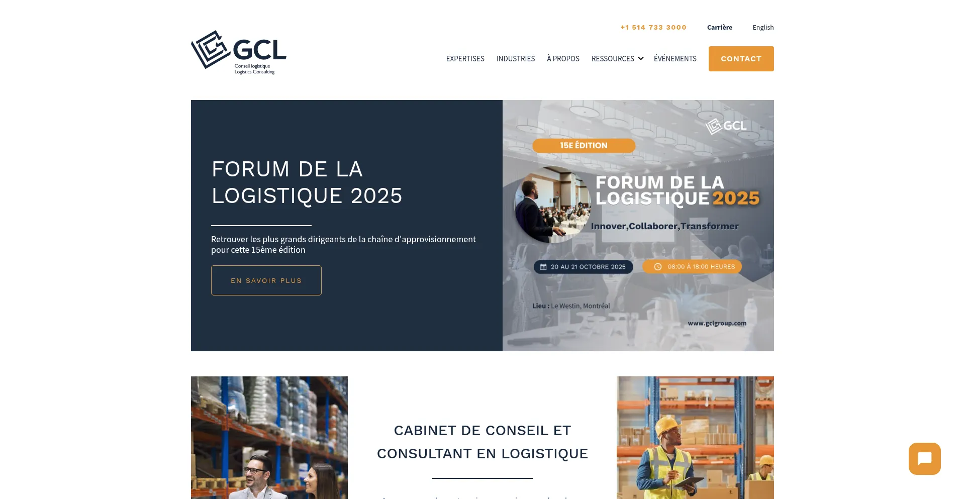 Website screenshot of Gclgroup.ca