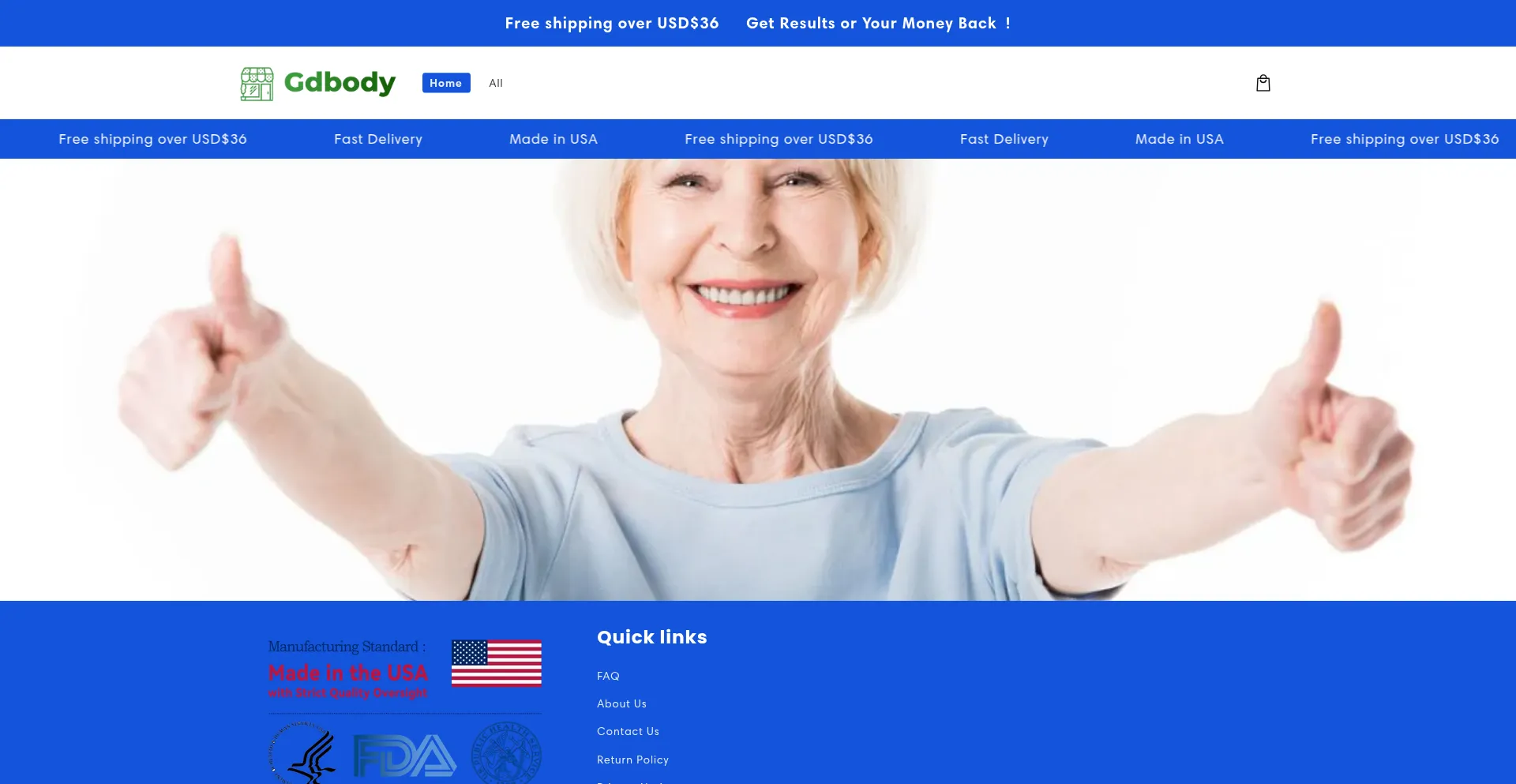 Website screenshot of Gdbody.com