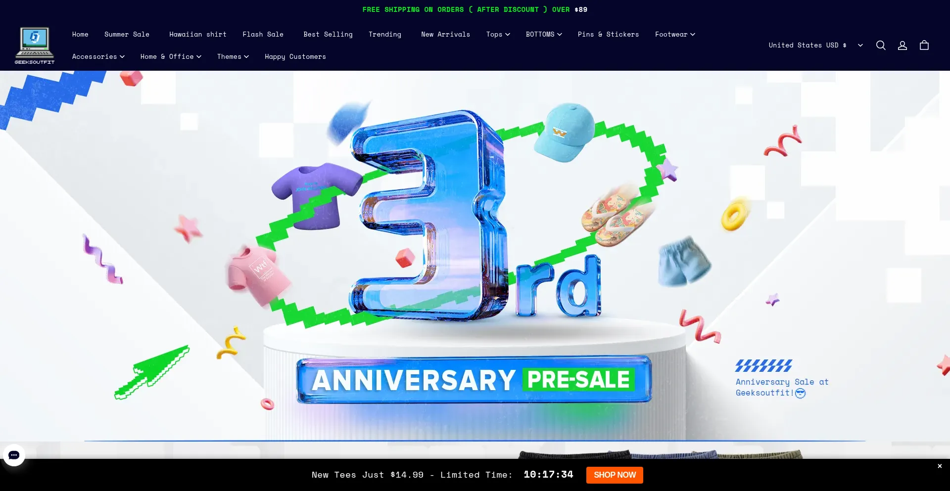 Website screenshot of Geeksoutfit.com