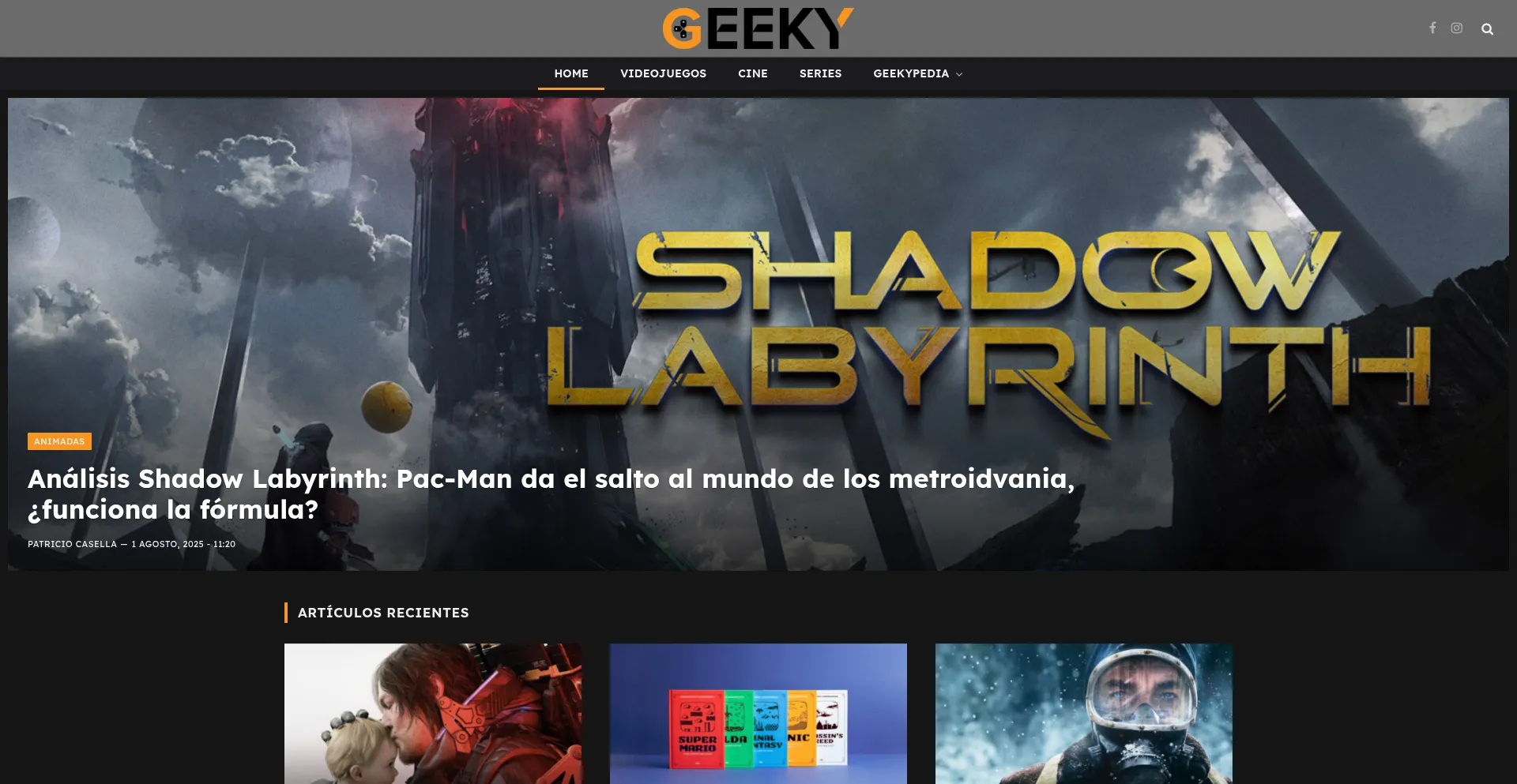 Website screenshot of Geeky.com.ar