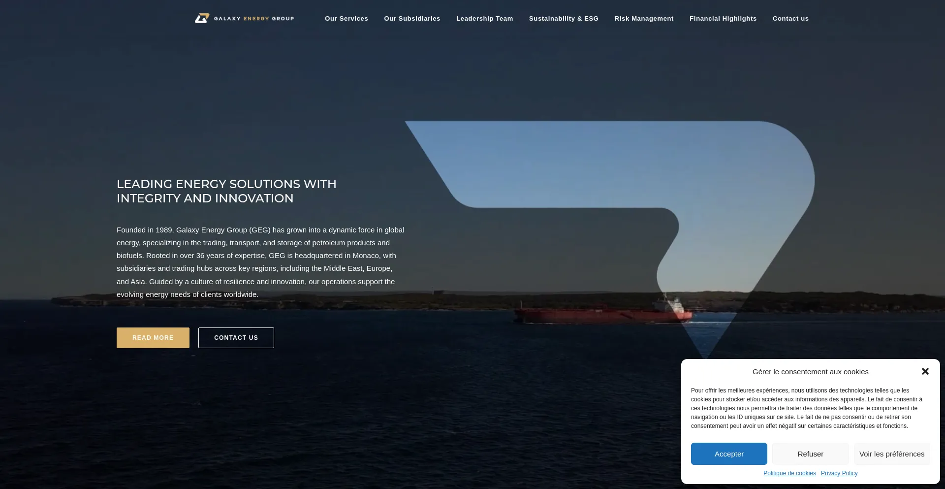 Website screenshot of Geg-group.com