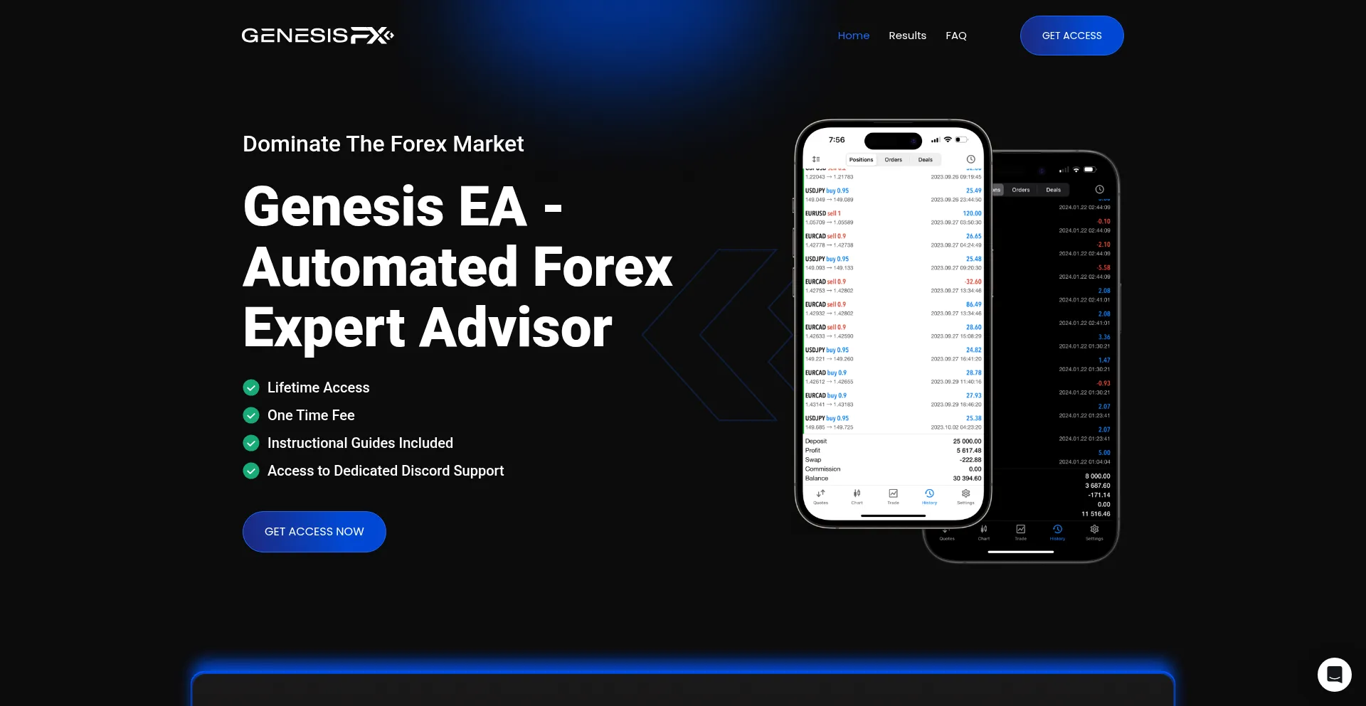 Website screenshot of Genesis-forex.com