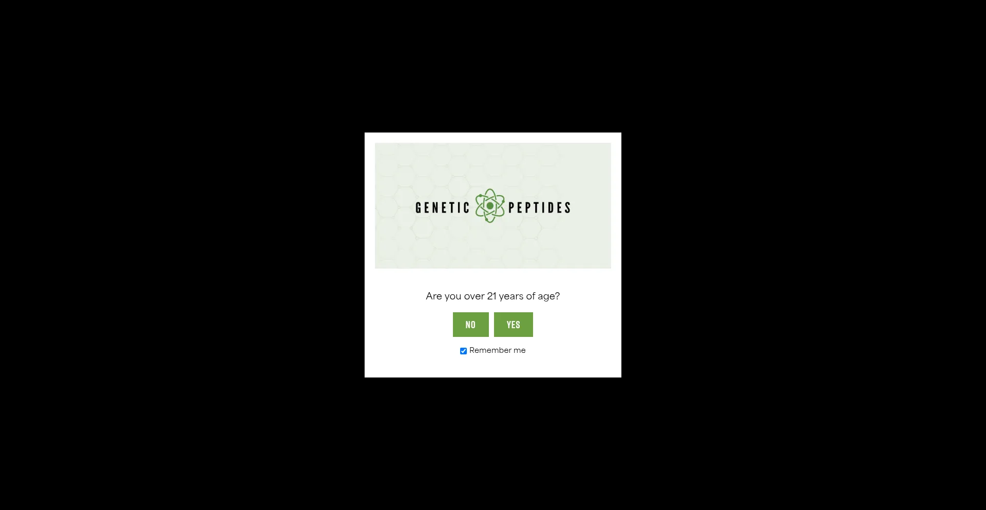 Website screenshot of Geneticpeptide.com