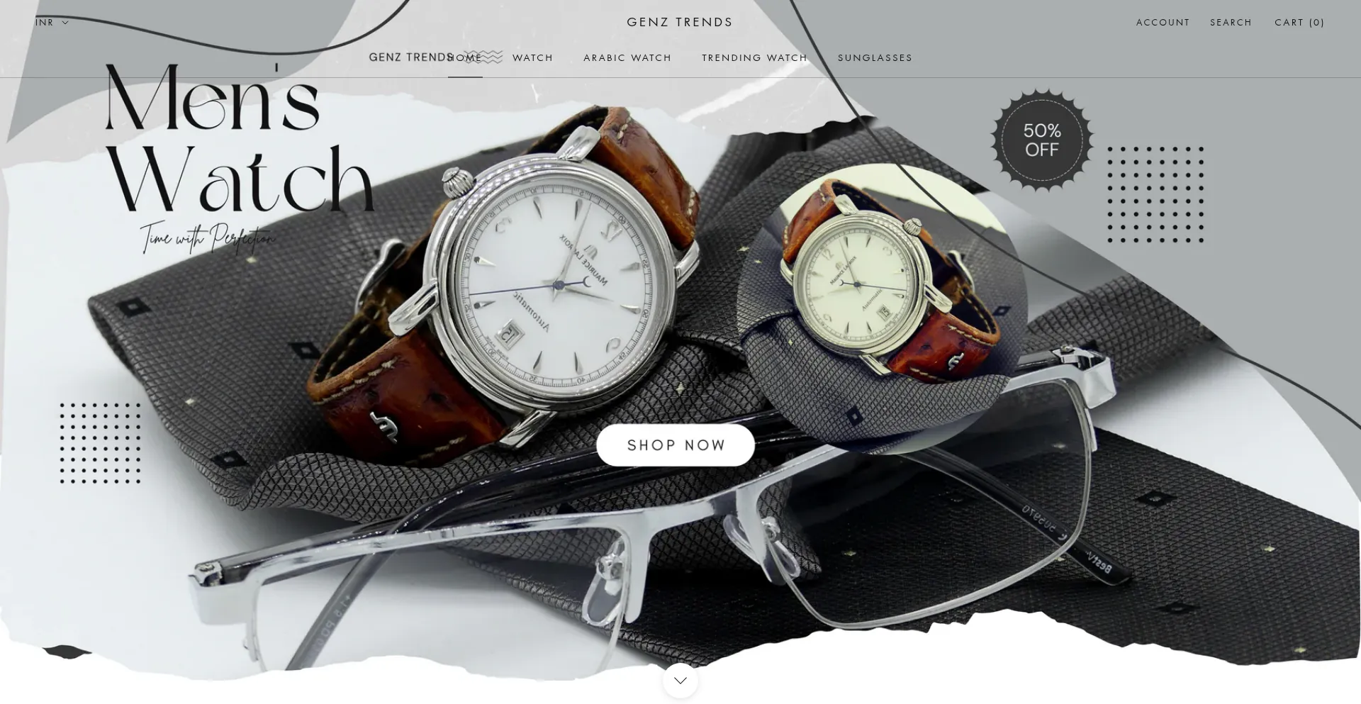 Website screenshot of Genztrendss.shop
