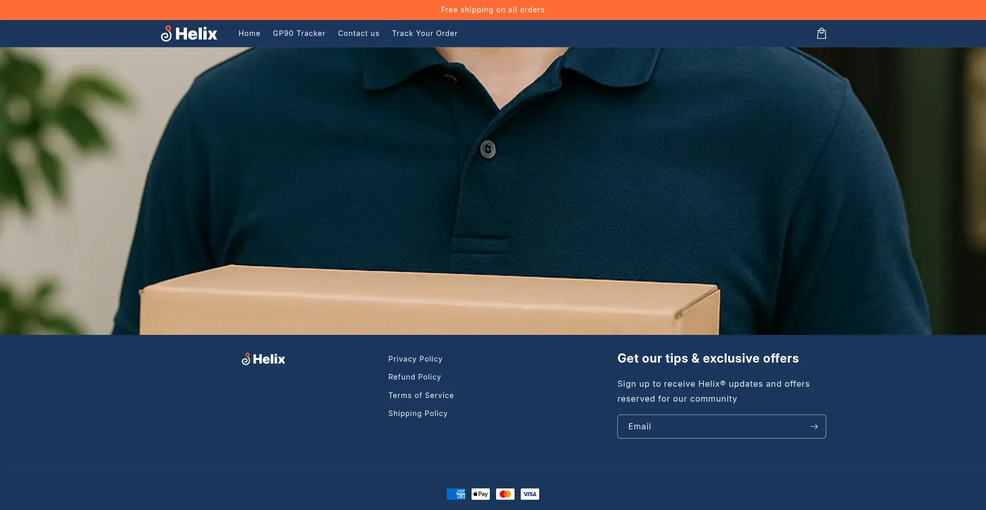 Website screenshot of Get-helix.com