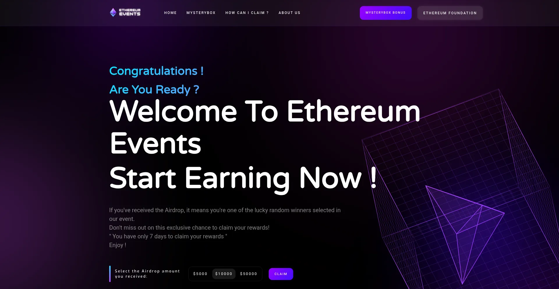 Website screenshot of Getairdrops.net