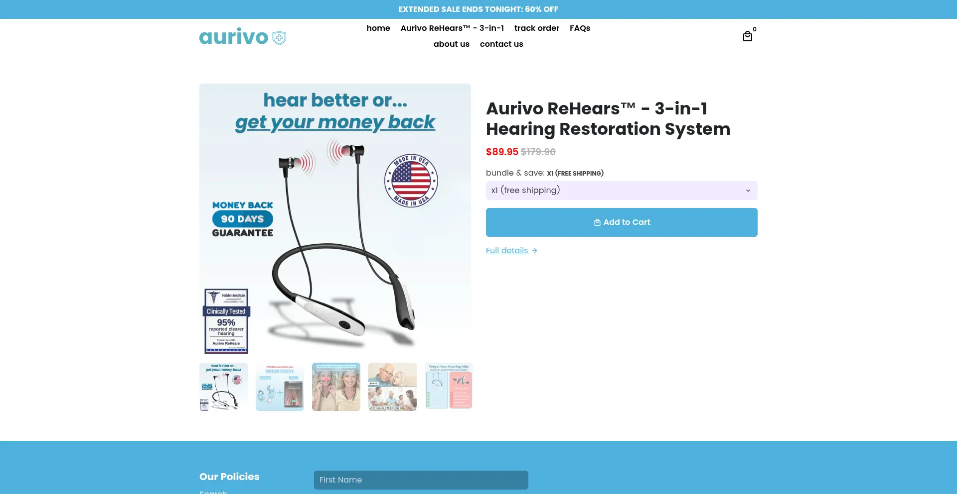 Website screenshot of Getaurivo.com