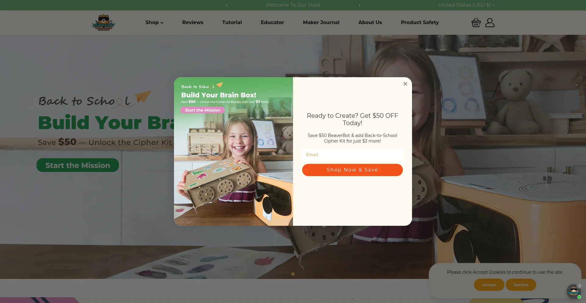 Website screenshot of Getbeaverbot.com