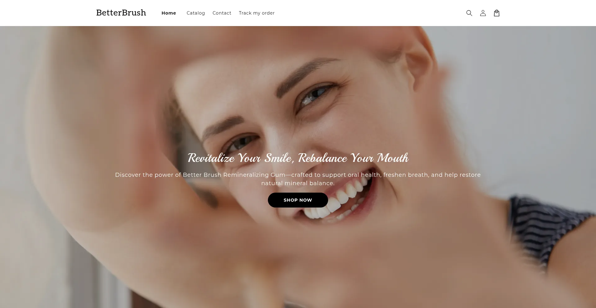 Website screenshot of Getbetterbrushnaturals.com