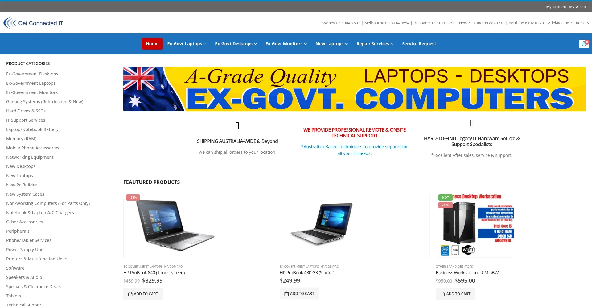 Website screenshot of Getconnectedit.com