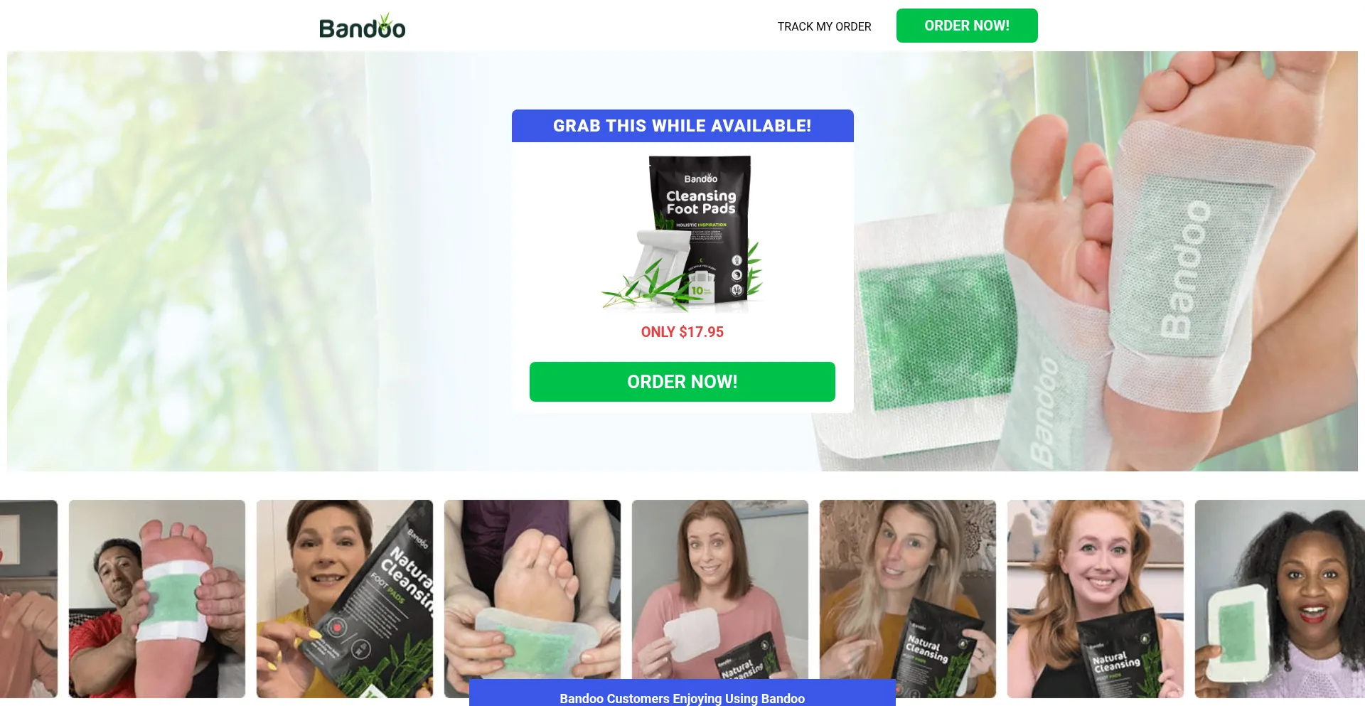 Website screenshot of Getfootpads.com