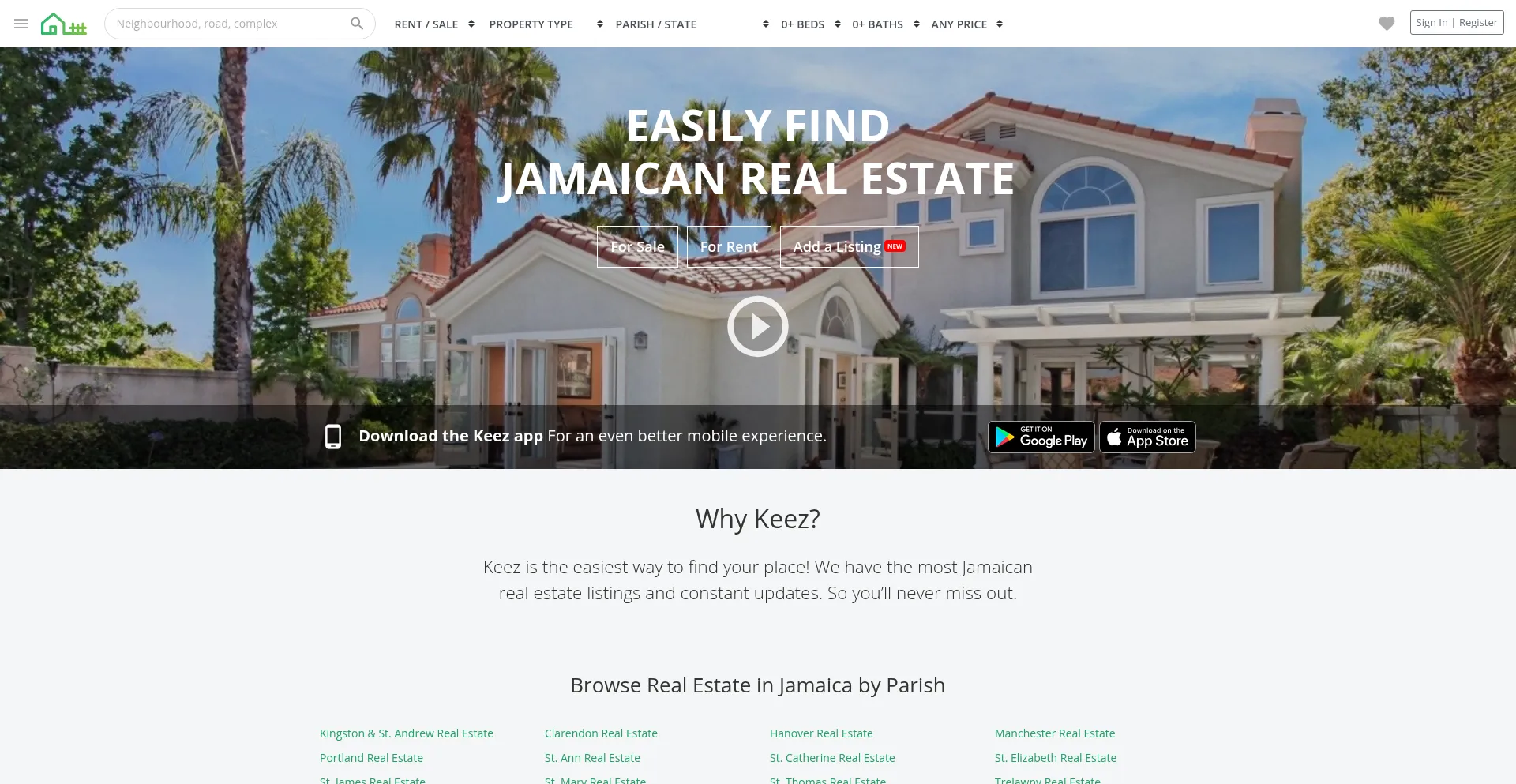 Website screenshot of Getkeez.com